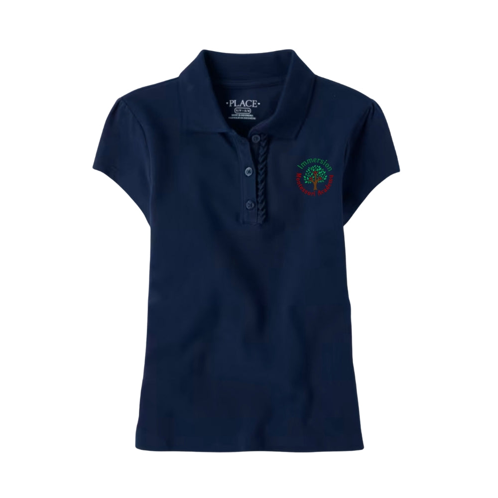 Short-Sleeve Pique Polo Girls MONTESSORI