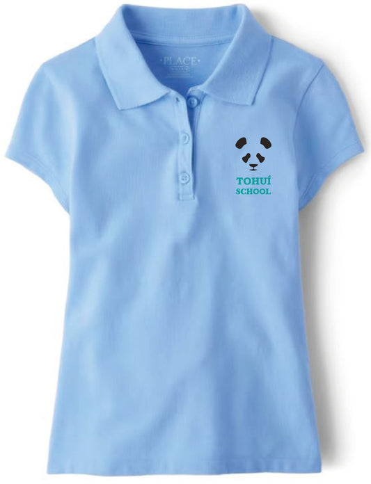 Light Blue (Daybreak) Short-Sleeve Polo Shirt Girls TOHUI