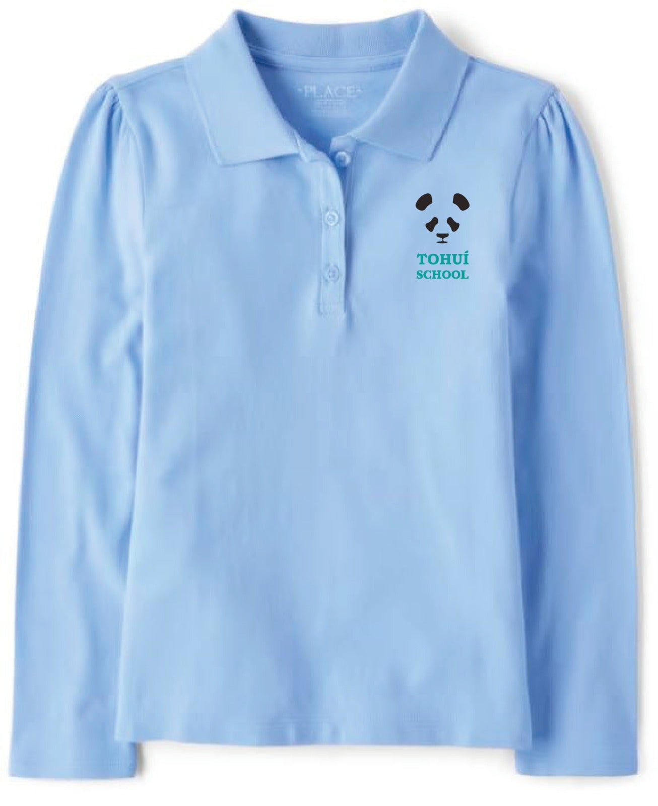 Light Blue (Daybreak) Long-Sleeve Polo Shirt Girls TOHUI
